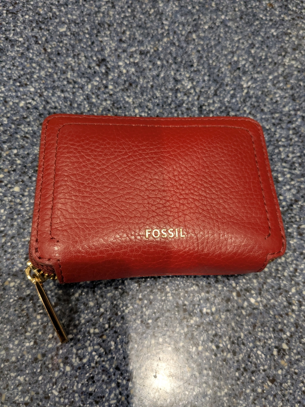 Fossil Logan RFID Card Case Red Leather